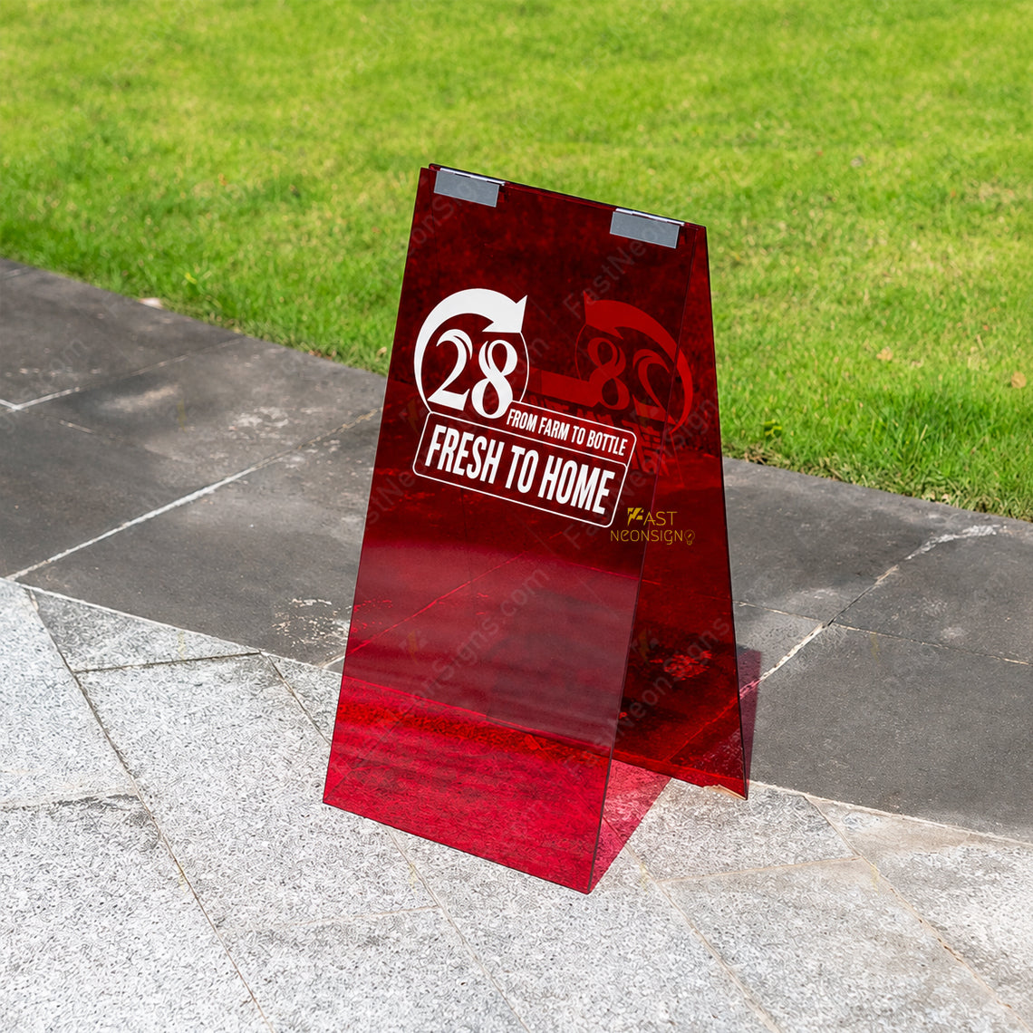 Custom Acrylic A-Frame Business Sign – Colorful Foldable Sidewalk Display with Logo