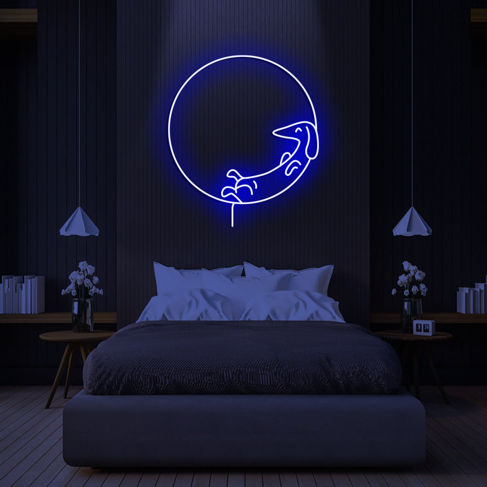 Dog Chilling Neon Sign - LED Neon Sign For Gifts, Room Decor