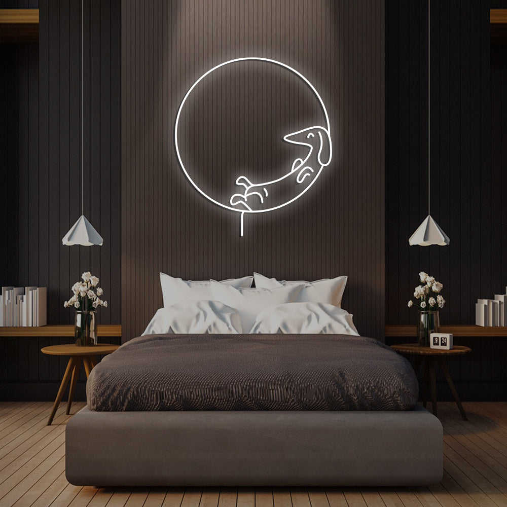 Dog Chilling Neon Sign - LED Neon Sign For Gifts, Room Decor