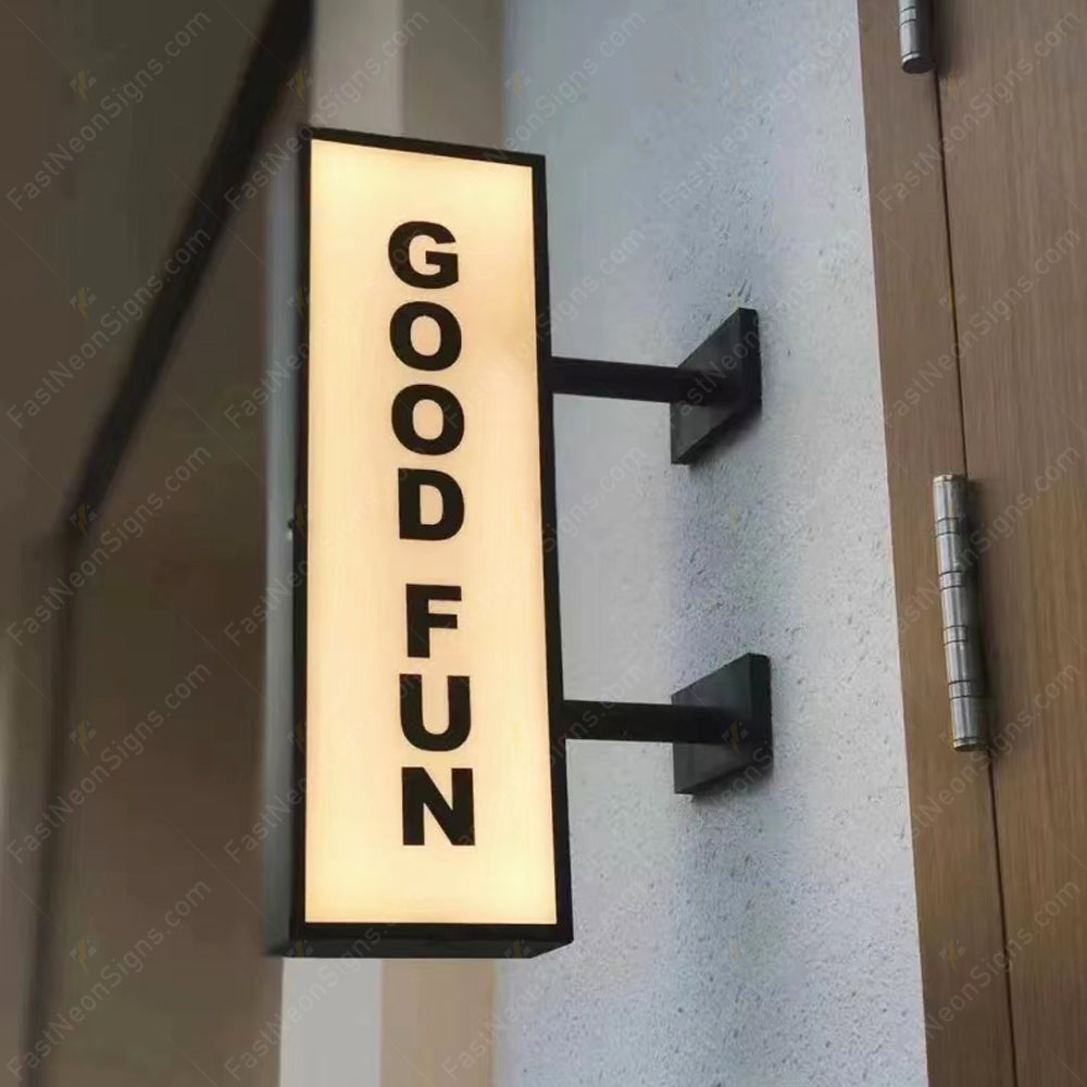 Custom Hanging LED Light Box Sign for Storefront – Illuminated Advertising Sign for Shops & Cafés