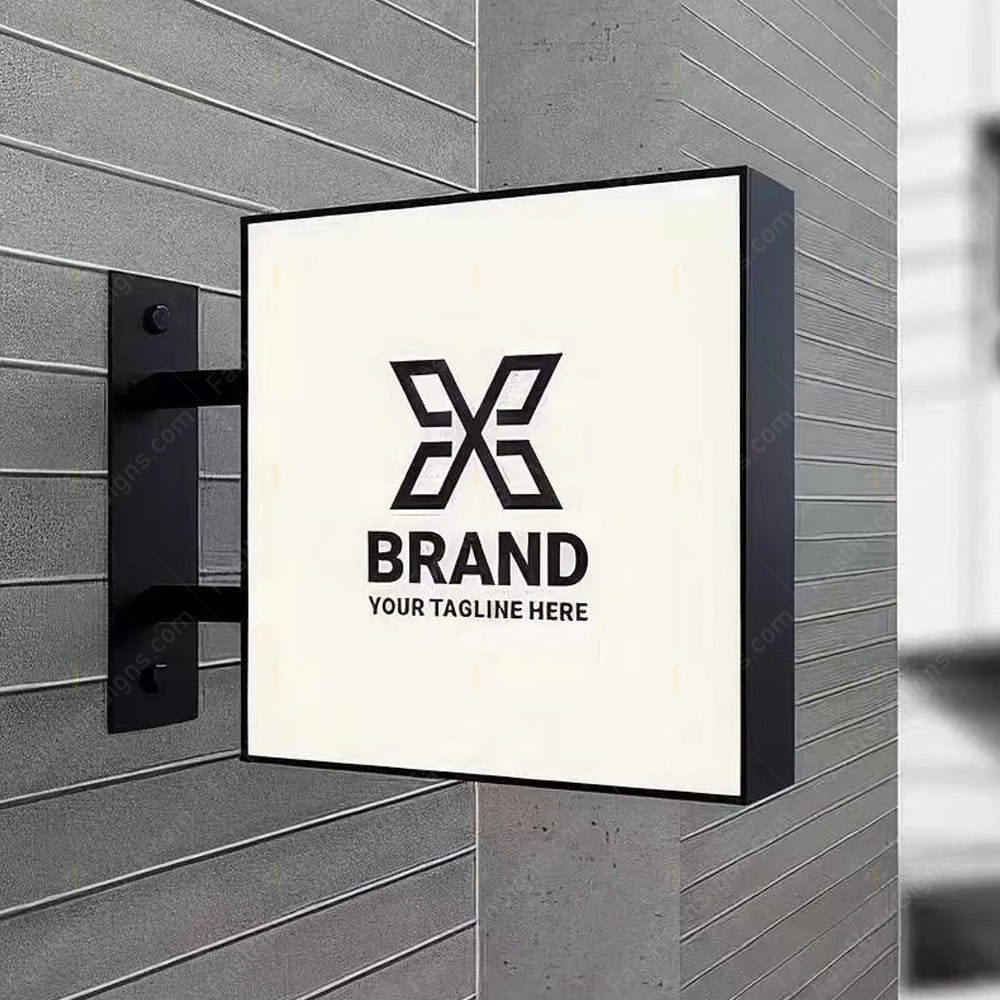 Custom Hanging LED Light Box Sign for Storefront – Double Sides Ads Signage for Salon, Cafe, Bar