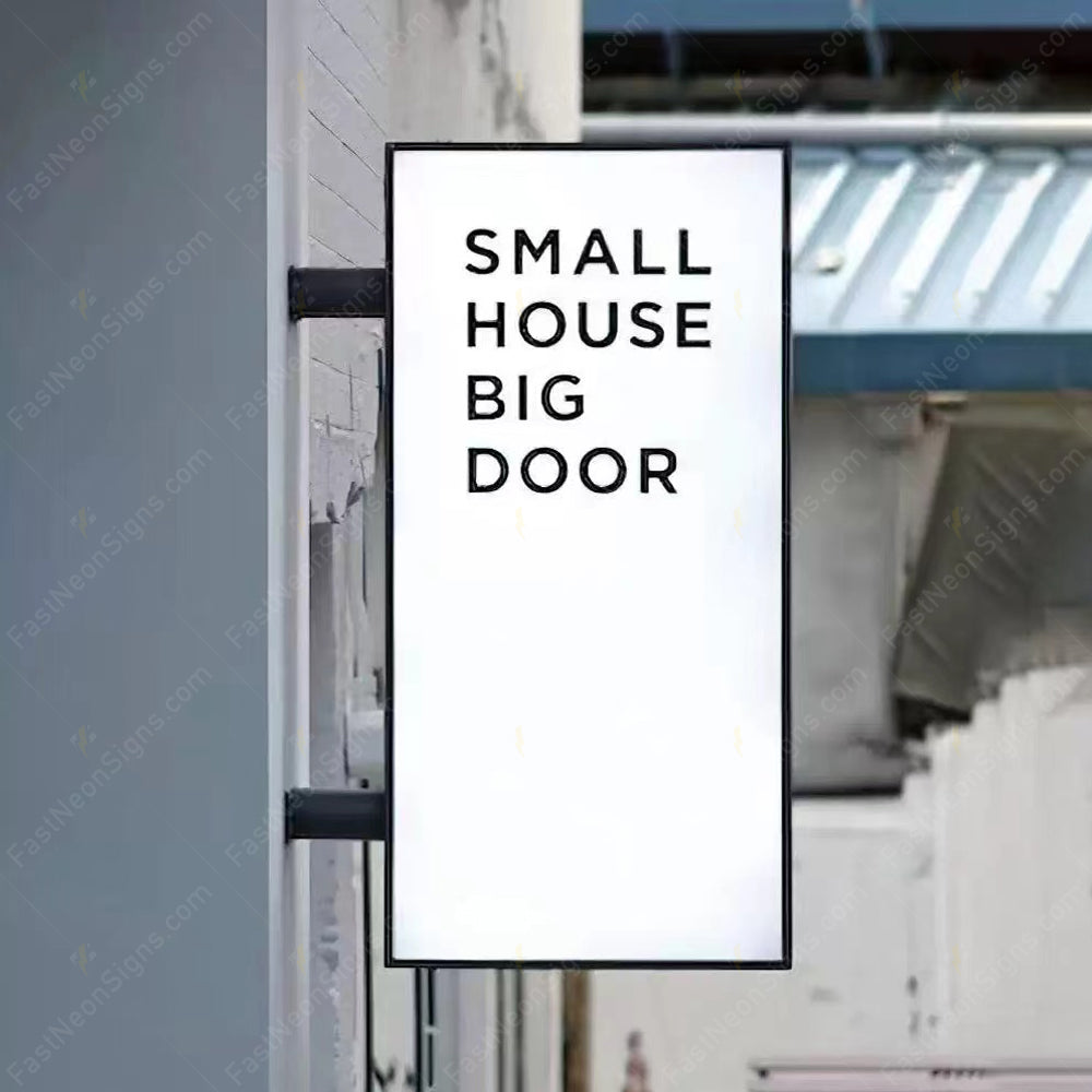 Custom Hanging LED Light Box Sign for Storefront – Double Sides Ads Signage for Salon, Cafe, Bar