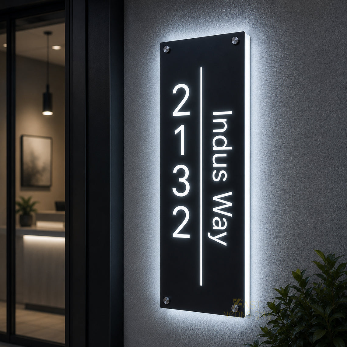 Custom House Number Light Box – Untrathin Address Sign with LED Backlight & Acrylic Panel