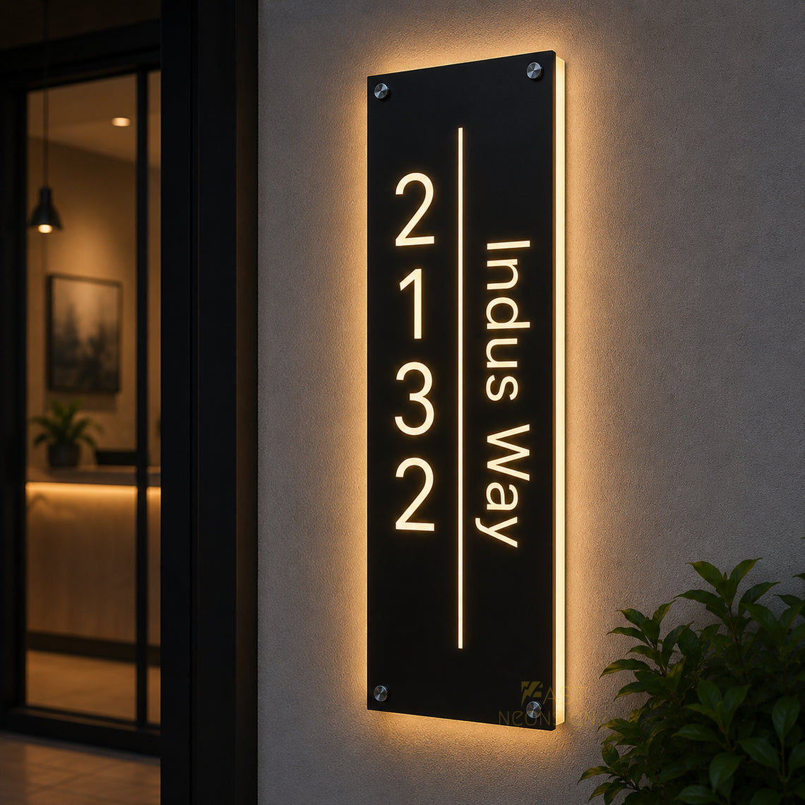 Custom House Number Light Box – Untrathin Address Sign with LED Backlight & Acrylic Panel