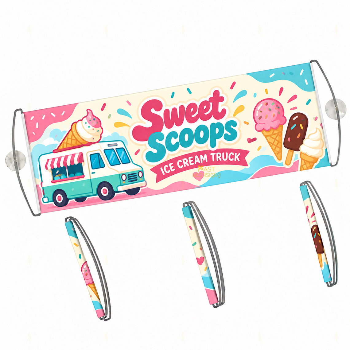 Custom Logo Retractable Handheld Banner – Personalized Pull-Out Advertising Flag for Business Promotions