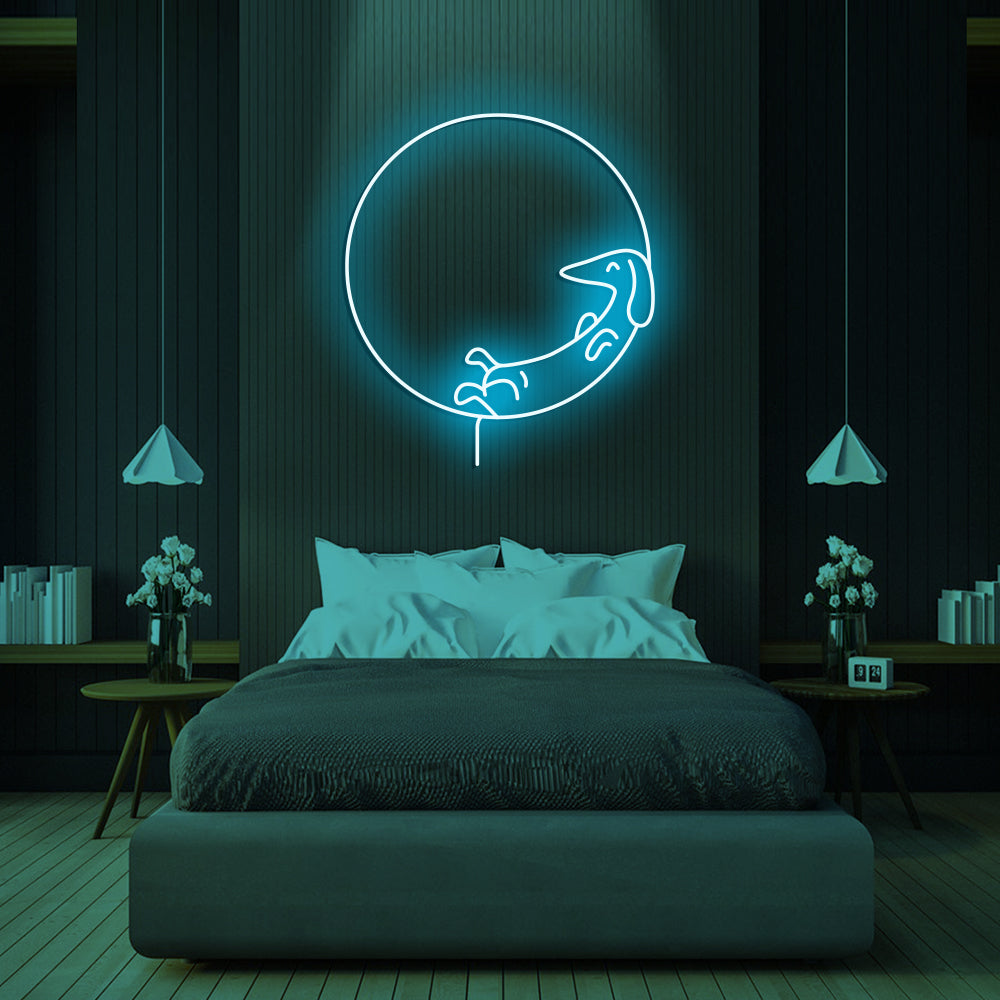 Dog Chilling Neon Sign - LED Neon Sign For Gifts, Room Decor
