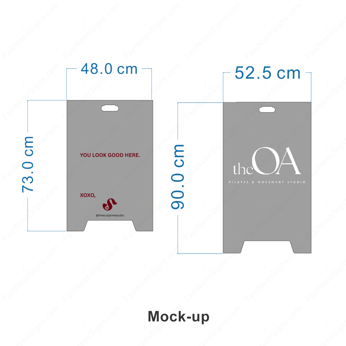 Custom Mirror Stainless Steel Folding A-Frame Sign with Handle – Personalized Sidewalk Business Sign for Cafe, Shops & Salon