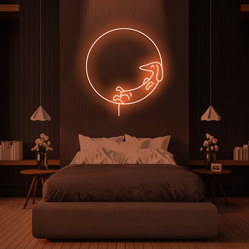 Dog Chilling Neon Sign - LED Neon Sign For Gifts, Room Decor
