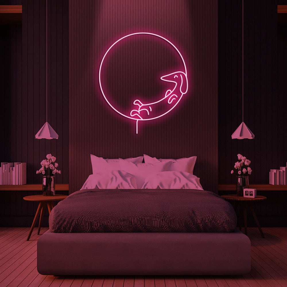Dog Chilling Neon Sign - LED Neon Sign For Gifts, Room Decor