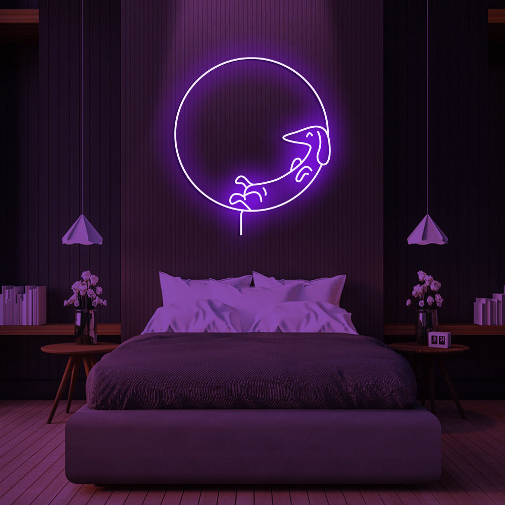 Dog Chilling Neon Sign - LED Neon Sign For Gifts, Room Decor