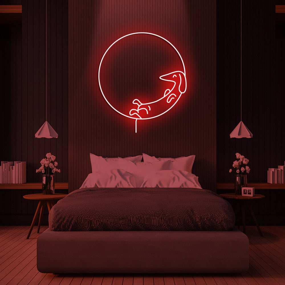 Dog Chilling Neon Sign - LED Neon Sign For Gifts, Room Decor