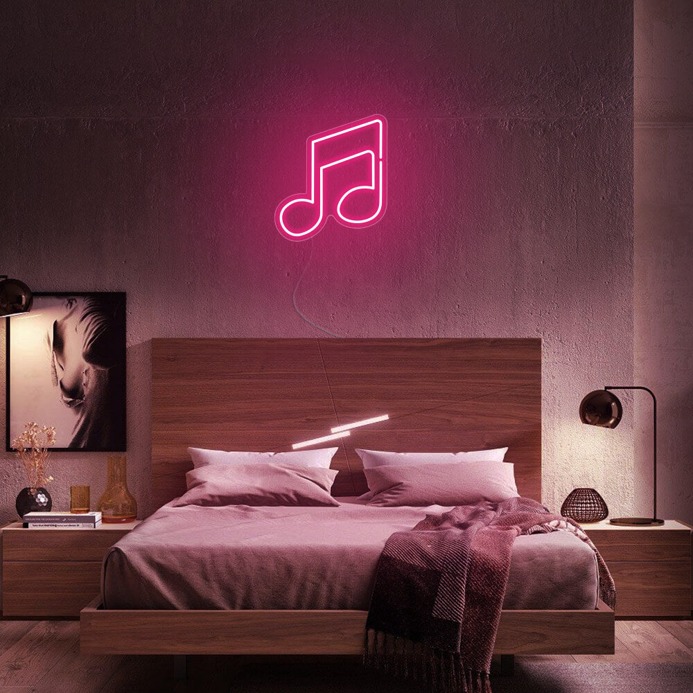 Mini Music Note Pair of Quavers LED Neon Signs