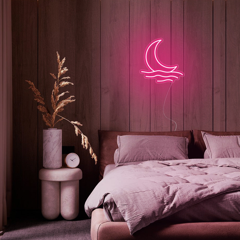 Mini Moon rises Sea LED Neon Signs