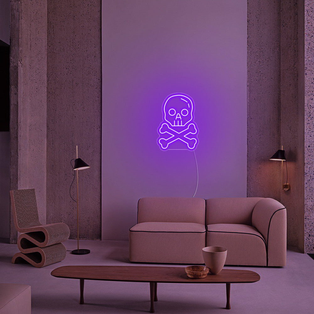 Skull x Bone LED Neon Sign - Happy Halloween Neon Sign