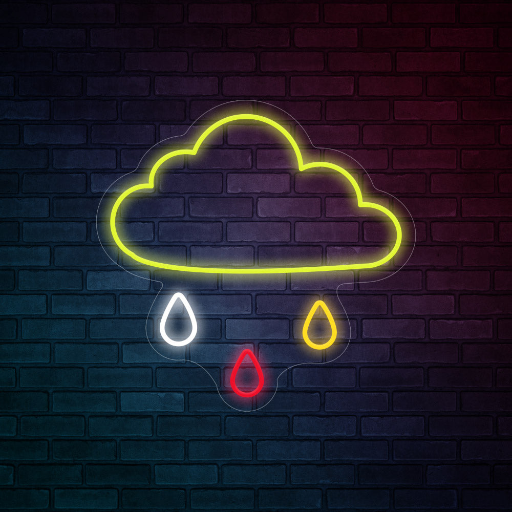 Cloudy and Rainy Neon Signs