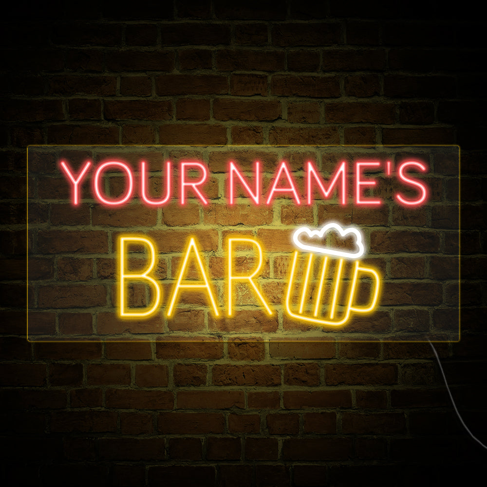 YOUR NAME'S BAR Neon Signs, Custom Your Neon Bar Sign Name Style