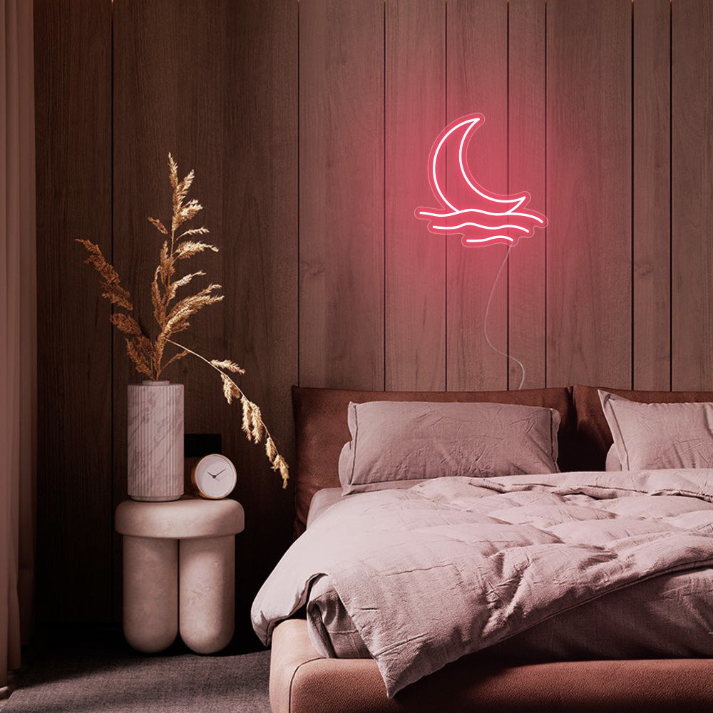 Mini Moon rises Sea LED Neon Signs