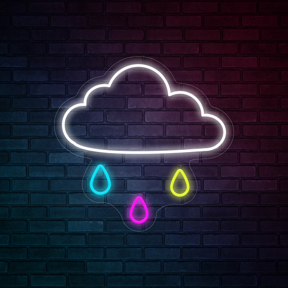 Cloudy and Rainy Neon Signs