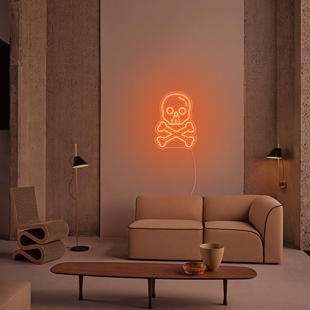 Skull x Bone LED Neon Sign - Happy Halloween Neon Sign