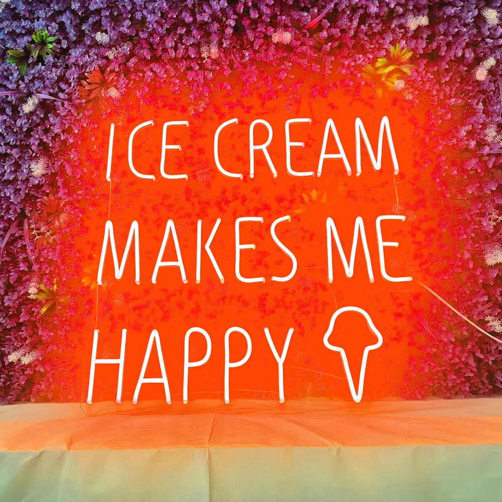 Ice Cream Makes Me Happy Neon Signs