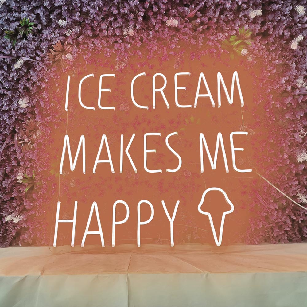 Ice Cream Makes Me Happy Neon Signs