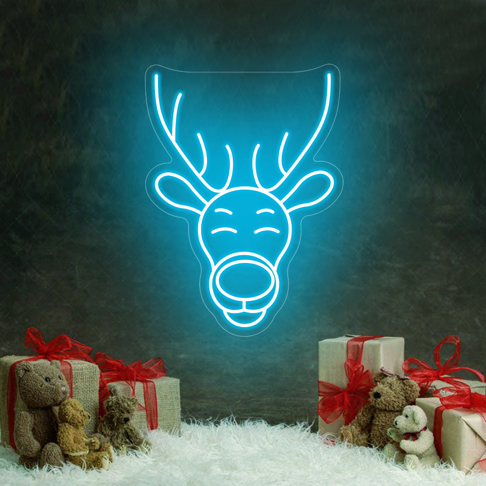 Christmas Antelope Head Image LED Neon Sign - Merry Christmas Neon Sign