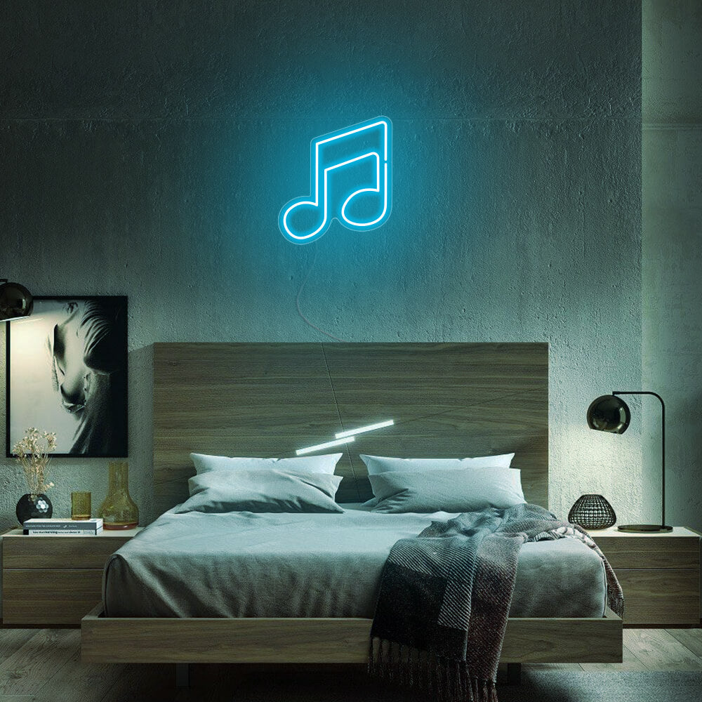 Mini Music Note Pair of Quavers LED Neon Signs
