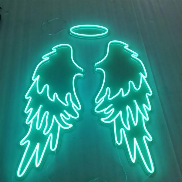 Angel Wings with halo Neon Signs