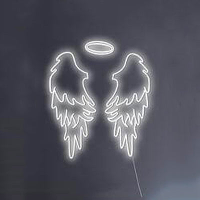 Angel Wings with halo Neon Signs