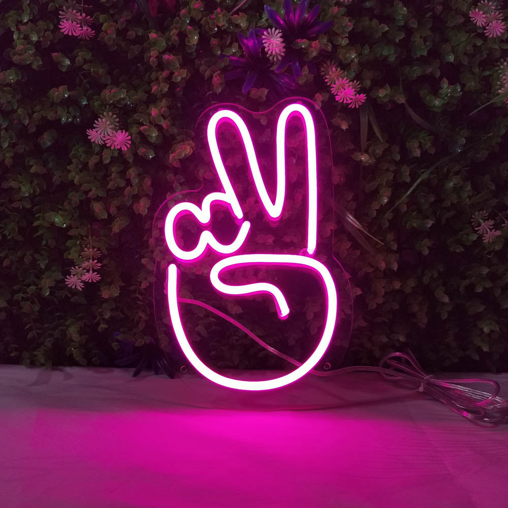 Mini Peace Finger LED Neon Signs
