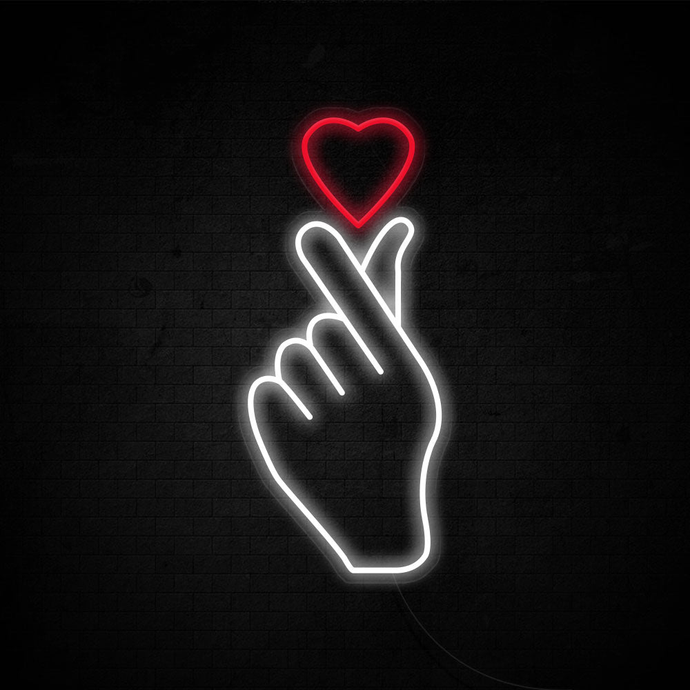 Finger Heart Neon Signs