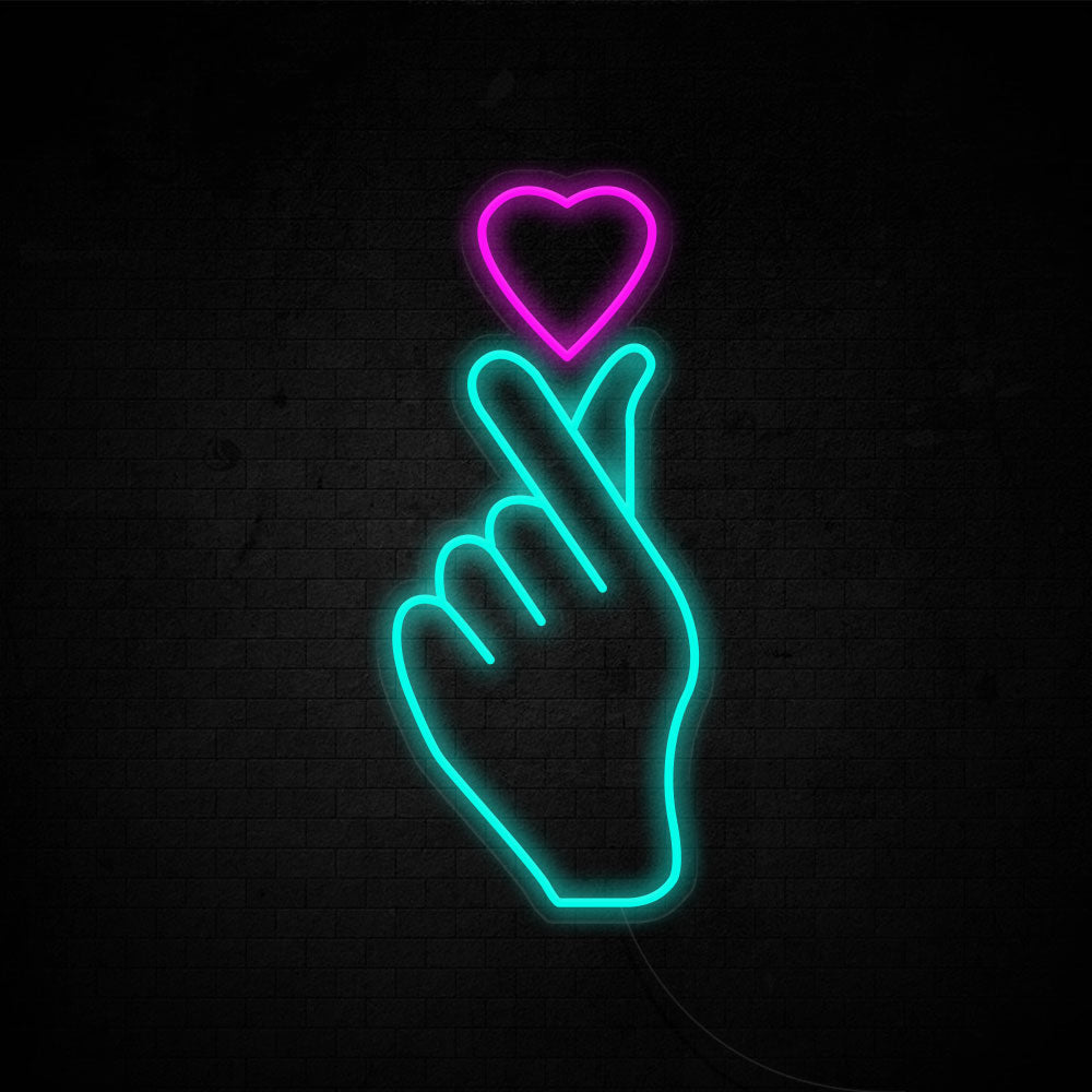 Finger Heart Neon Signs
