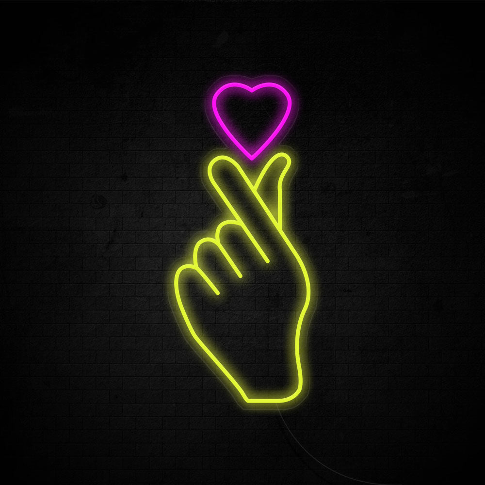 Finger Heart Neon Signs