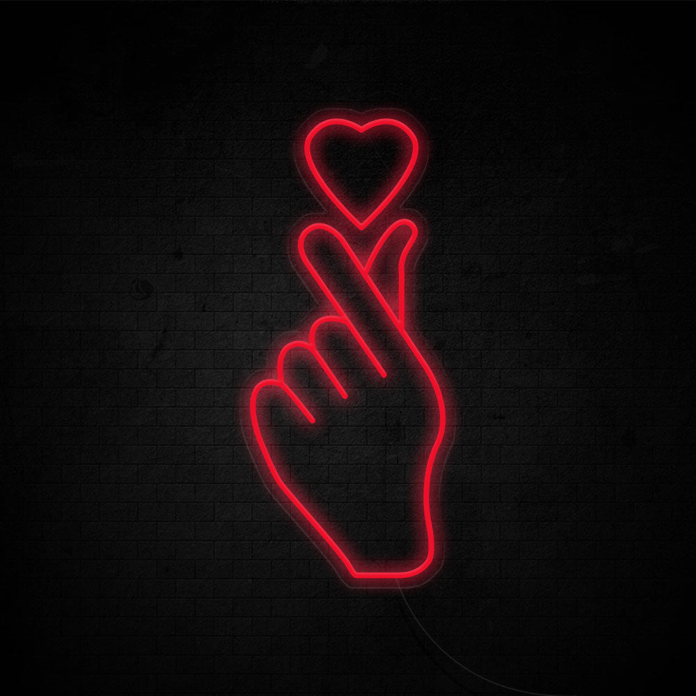 Finger Heart Neon Signs