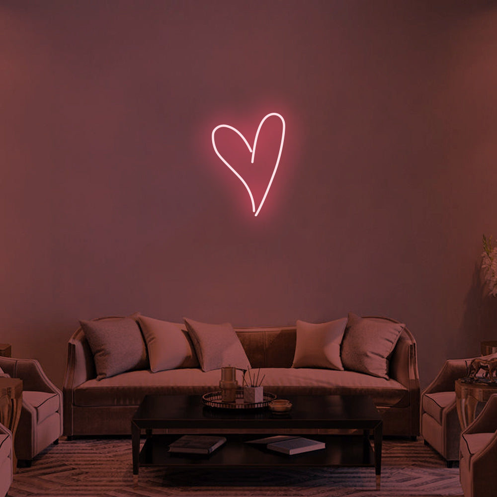 SCRIPT HEART Neon Signs