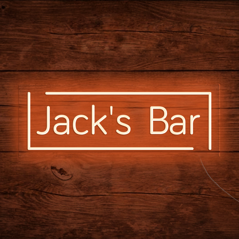 Jack's Bar Neon Signs, Custom Your Neon Bar Sign Name Style 2