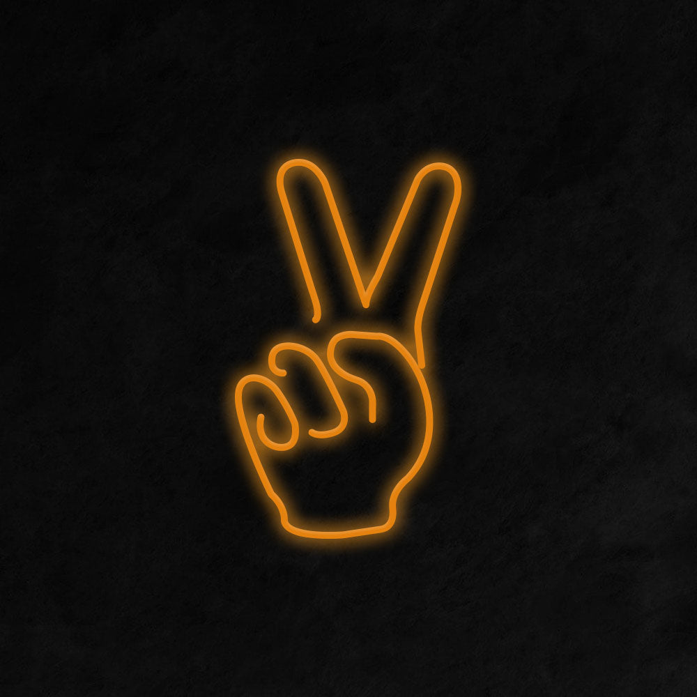 Peace Fingers Neon Signs