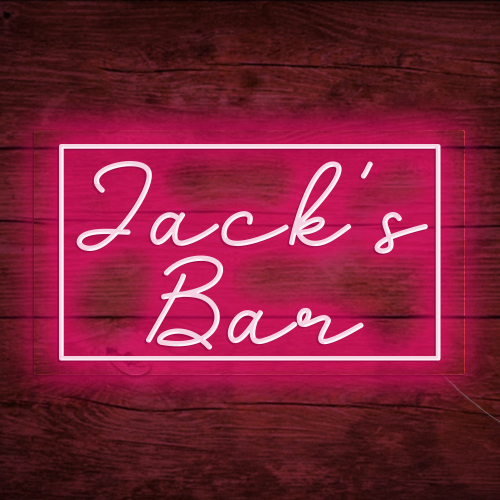 Jack's Bar Neon Signs, Custom Your Neon Bar Sign Name Style 4