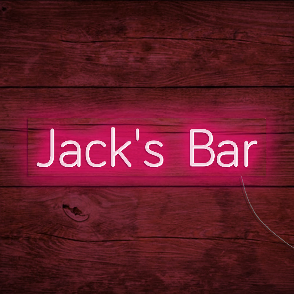 Jack's Bar Neon Signs, Custom Your Neon Bar Sign Name Style 1