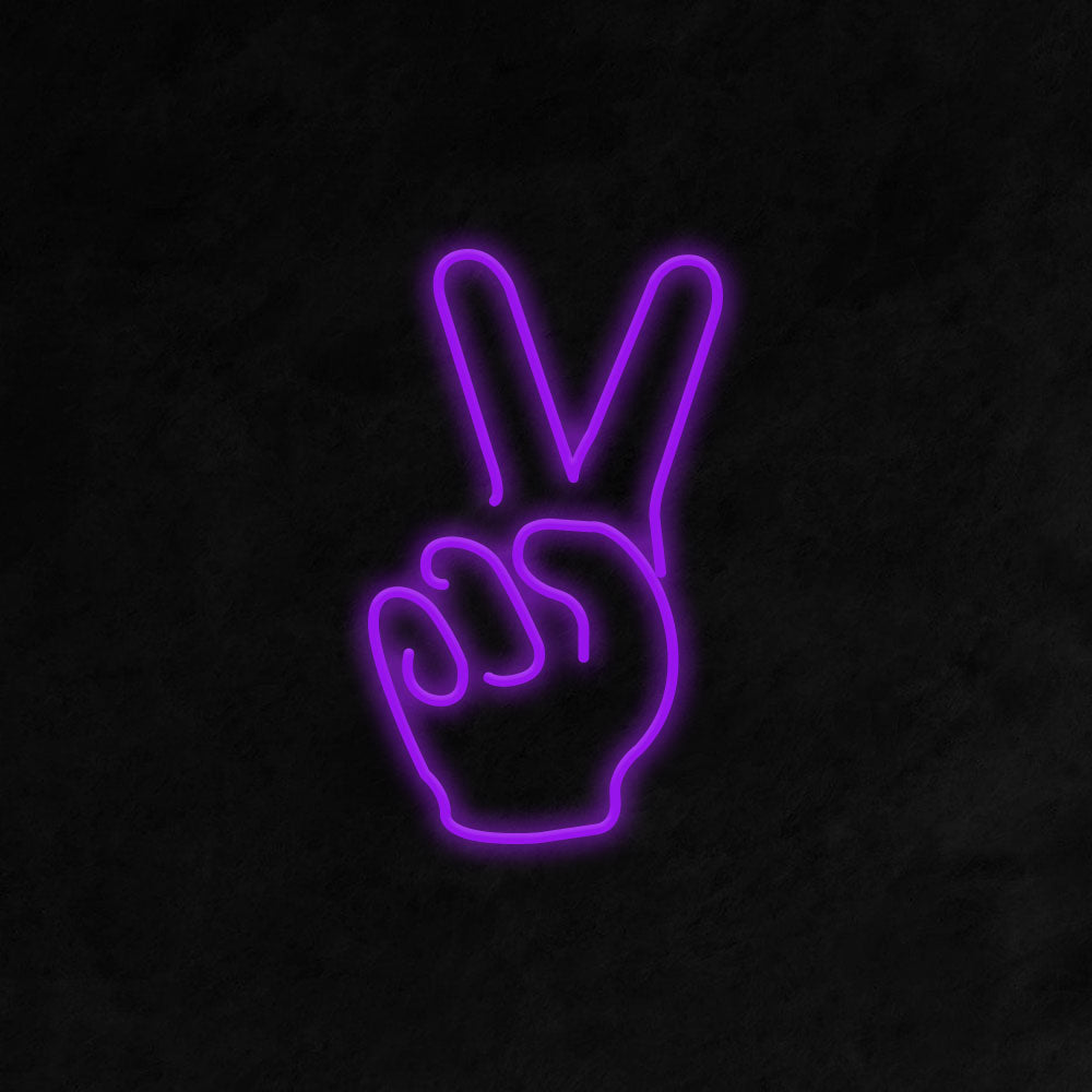 Peace Fingers Neon Signs