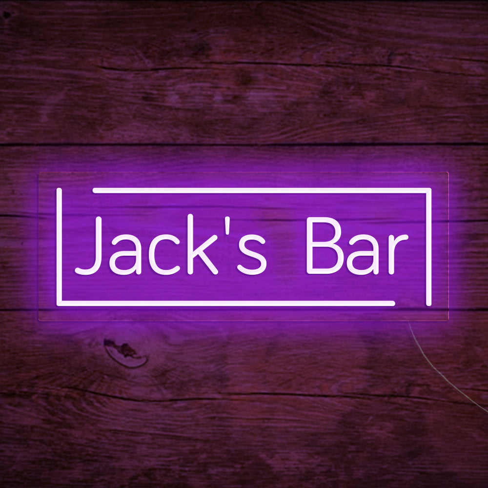 Jack's Bar Neon Signs, Custom Your Neon Bar Sign Name Style 2