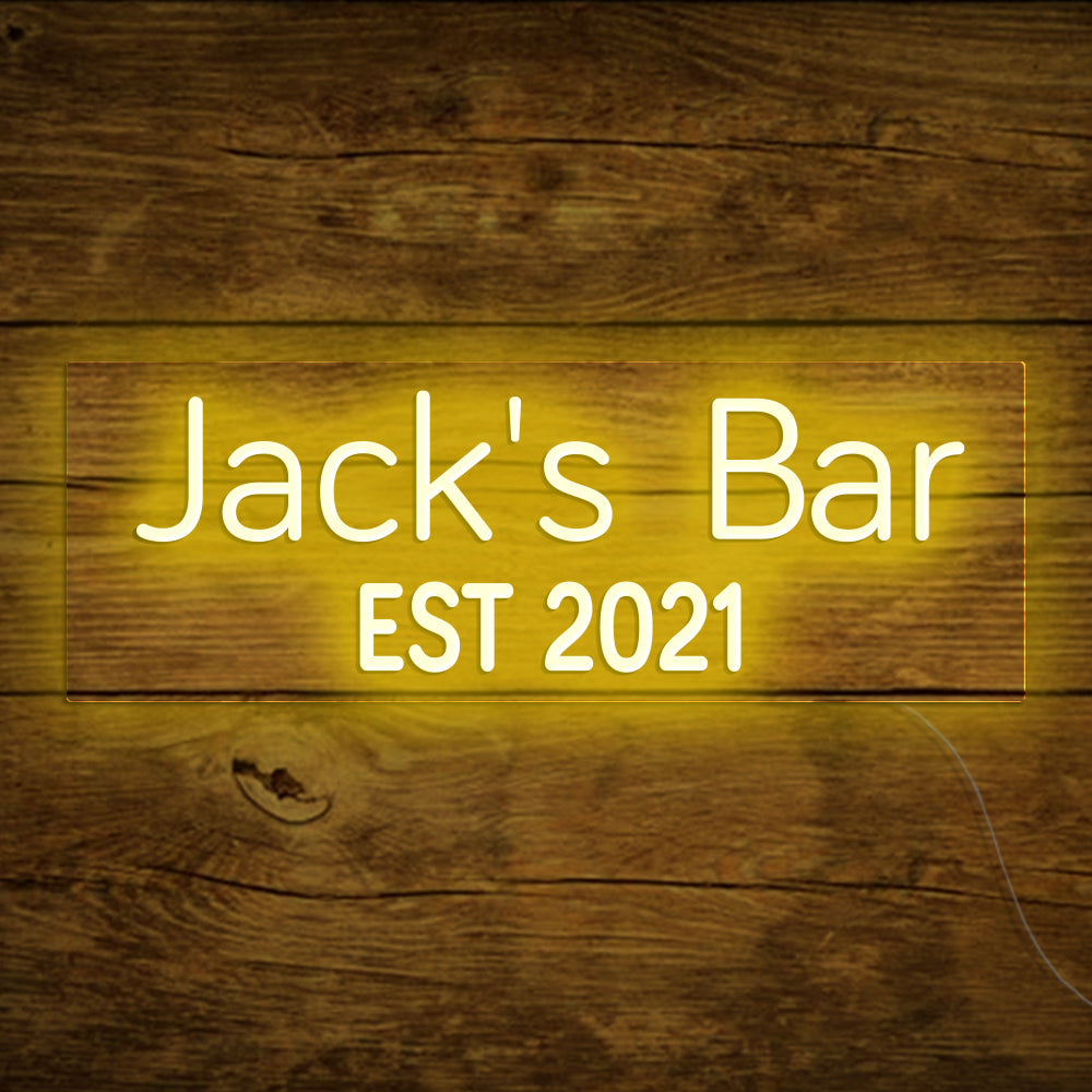 Jack's Bar Neon Signs, Custom Your Neon Bar Sign Name Style 5